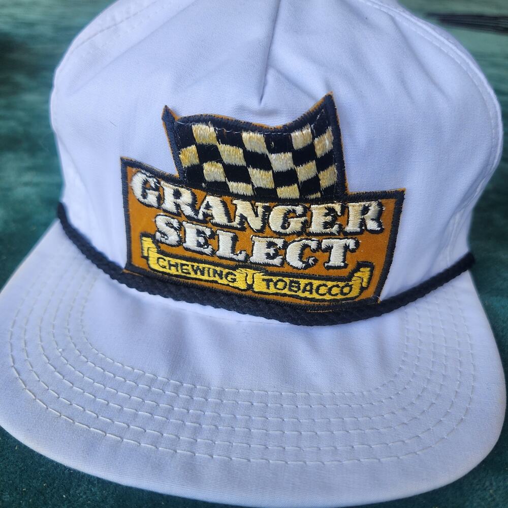 Vintage Granger Select Chewing Tobacco Racing Snapback Hat Made in USA 80s 90s